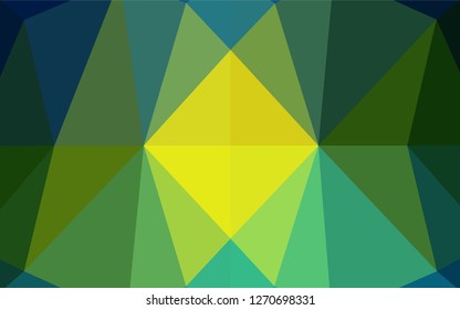 Light Blue, Yellow vector abstract mosaic pattern. Triangular geometric sample with gradient.  Brand new style for your business design.
