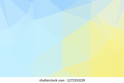 Light Blue, Yellow vector abstract mosaic backdrop. Triangular geometric sample with gradient.  Brand new design for your business.