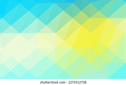 Light Blue, Yellow vector abstract mosaic background. Colorful illustration in abstract style with gradient. The best triangular design for your business.
