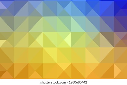 Light Blue, Yellow vector abstract polygonal pattern. Shining polygonal illustration, which consist of triangles. Polygonal design for your web site.