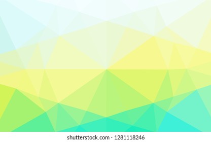 Light Blue, Yellow vector abstract polygonal cover. Creative illustration in halftone style with gradient. The polygonal design can be used for your web site.