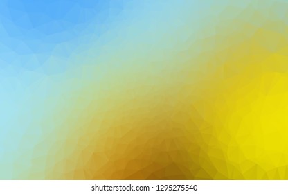 Light Blue, Yellow vector abstract polygonal layout. An elegant bright illustration with gradient. Textured pattern for background.