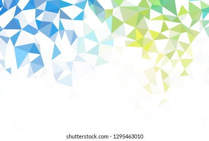 Light Blue, Yellow vector abstract mosaic background. Creative illustration in halftone style with triangles. New template for your brand book.