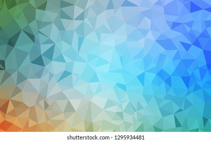Light Blue, Yellow vector abstract polygonal template. Glitter abstract illustration with an elegant triangles. A new texture for your web site.