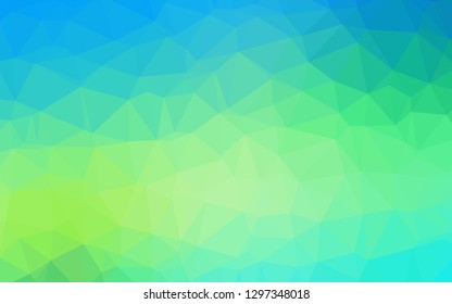 Light Blue, Yellow vector abstract polygonal layout. Triangular geometric sample with gradient.  Template for your brand book.