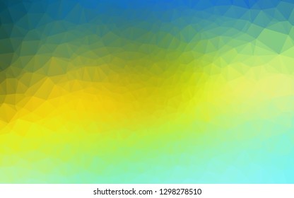 Light Blue, Yellow vector abstract mosaic background. Modern geometrical abstract illustration with gradient. Template for a cell phone background.