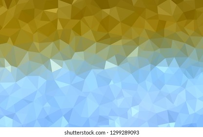 Light Blue, Yellow vector abstract polygonal template. Geometric illustration in Origami style with gradient.  Best triangular design for your business.