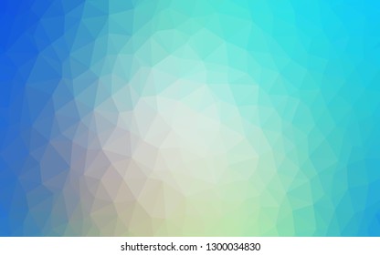 Light Blue, Yellow vector abstract polygonal template. Shining polygonal illustration, which consist of triangles. Best triangular design for your business.