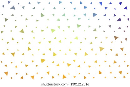 Light Blue, Yellow vector  abstract mosaic pattern. Glitter abstract illustration with an elegant triangles. Brand new style for your business design.