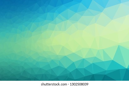 Light Blue, Yellow vector abstract polygonal texture. Geometric illustration in Origami style with gradient. The best triangular design for your business.
