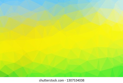 Light Blue, Yellow vector abstract polygonal layout. Shining illustration, which consist of triangles. Polygonal design for your web site.