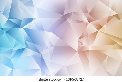 Light Blue, Yellow vector abstract polygonal background. Colorful illustration in abstract style with triangles. A completely new design for your leaflet.