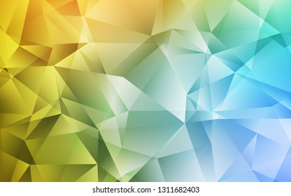 Light Blue, Yellow vector abstract mosaic backdrop. Elegant bright polygonal illustration with gradient. A new texture for your web site.