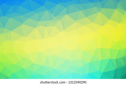 Light Blue, Yellow vector abstract polygonal texture. A vague abstract illustration with gradient. Template for your brand book.