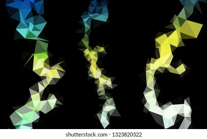 Light Blue, Yellow vector abstract mosaic backdrop. Colorful illustration in Origami style with gradient.  Template for a cell phone background.