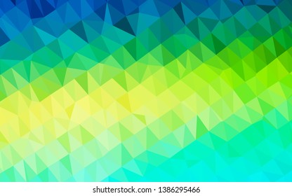 Light Blue, Yellow vector abstract mosaic backdrop. A completely new color illustration in a vague style. Triangular pattern for your business design.