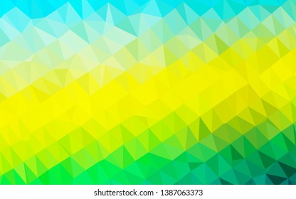 Light Blue, Yellow vector abstract polygonal cover. Colorful illustration in Origami style with gradient.  Elegant pattern for a brand book.