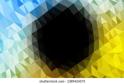 Light Blue, Yellow vector abstract mosaic pattern. A sample with polygonal shapes. New texture for your design.