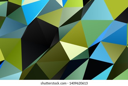 Light Blue, Yellow vector abstract mosaic backdrop. Colorful illustration in Origami style with gradient.  Textured pattern for background.