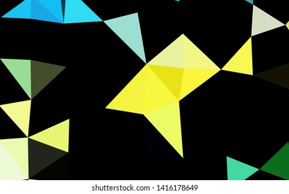 Light Blue, Yellow vector abstract polygonal texture. A completely new color illustration in a vague style. Polygonal design for your web site.