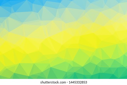 Light Blue, Yellow vector abstract mosaic backdrop. Creative illustration in halftone style with gradient. The best triangular design for your business.