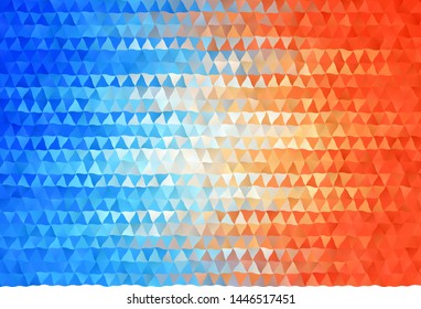 Light Blue, Yellow vector abstract mosaic background. Triangular geometric sample with gradient.  Brand new style for your business design.