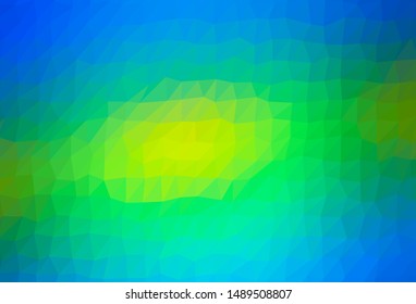 Light Blue, Yellow vector abstract polygonal layout. Geometric illustration in Origami style with gradient. Brand new design for your business.