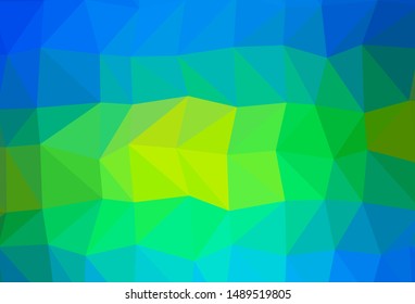 Light Blue, Yellow vector abstract mosaic pattern. Triangular geometric sample with gradient.  Triangular pattern for your business design.