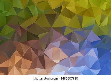 Light Blue, Yellow vector abstract mosaic background. Shining colorful illustration with triangles. Completely new template for your banner.