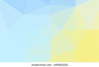 Light Blue, Yellow vector abstract mosaic backdrop. Creative illustration in halftone style with gradient. Polygonal design for your web site.