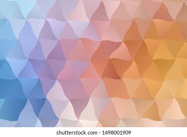 Light Blue, Yellow vector abstract mosaic backdrop. Geometric illustration in Origami style with gradient.  Completely new template for your banner.