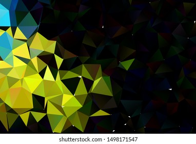 Light Blue, Yellow vector abstract polygonal layout. Glitter abstract illustration with an elegant design. Brand new design for your business.