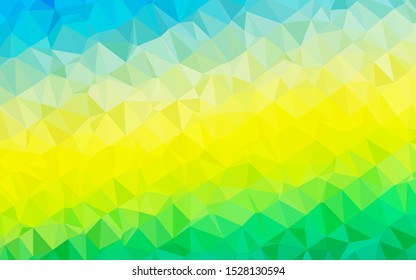 Light Blue, Yellow vector abstract polygonal texture. Geometric illustration in Origami style with gradient. Completely new template for your business design.