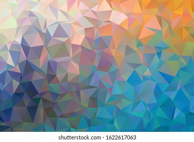 Light Blue, Yellow vector abstract mosaic backdrop. Creative geometric illustration in Origami style with gradient. Textured pattern for your backgrounds.