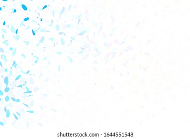 Light Blue, Yellow vector abstract design with leaves. Colorful abstract illustration with leaves in doodle style. Hand painted design for web, wrapping.