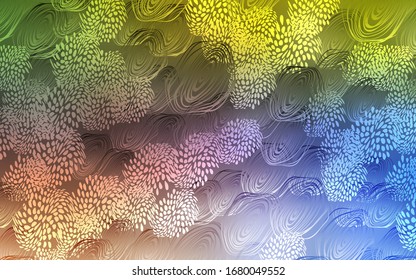 Papel pintado abstracto de doodle azul claro, vector amarillo. flores sobre un elegante patrón natural con gradiente. Diseño pintado a mano para web, envoltura, papel pintado.