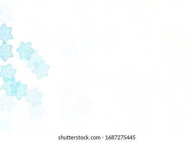 Light Blue, Yellow vector abstract design with flowers. Creative illustration in blurred style with flowers. New template for your design.