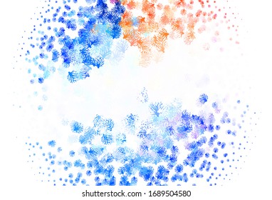 Light Blue, Yellow vector abstract pattern with leaves. Illustration with doodles on abstract template. New design for your business.