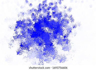 Light Blue, Yellow vector abstract backdrop with branches. Doodle illustration of leaves and branches in Origami style. Hand painted design for web, leaflets.