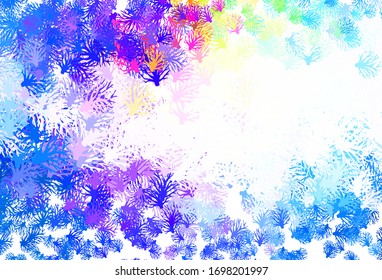 Light Blue, Yellow vector abstract backdrop with branches. Decorative design in Indian style on white background. New template for your brand book.
