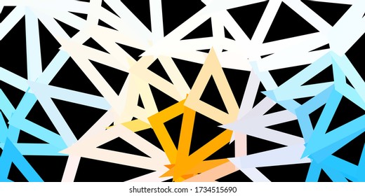 Light blue, yellow vector abstract triangle texture. Illustration in broken glass style with triangles. Multipurpose app design.
