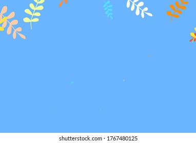 Hellblau, gelbe Vektorgrafik abstraktes Design mit Blättern. Moderne geometrische abstrakte Illustration mit Blättern. Farbiges Muster für Kinderbücher.