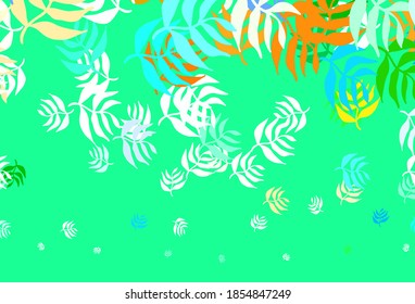 Hellblau, gelbe Vektorgrafik abstraktes Design mit Blättern. Doodle Illustration der Blätter im Origami-Stil mit Farbverlauf. Neues Design für Ihr Unternehmen.