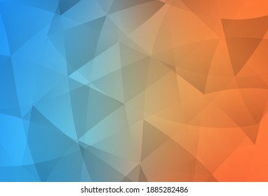 Plantilla poligonal abstracta de vector amarillo, azul claro. Ilustración colorida y brillante con triángulos. Patrón texturizado para sus antecedentes.