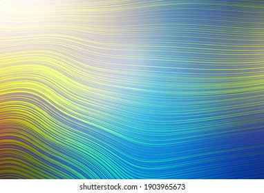 Diseño abstracto vectorial amarillo, azul claro. Ilustración creativa en estilo de semitono con gradiente. Nueva forma de tu diseño.