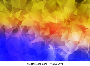 Light Blue, Yellow vector abstract polygonal background. Glitter abstract illustration with an elegant triangles. New template for your brand book.