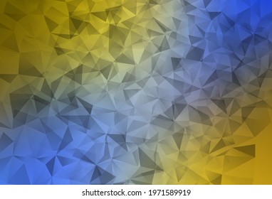 Light Blue, Yellow vector abstract mosaic pattern. Shining polygonal illustration, which consist of triangles. Pattern for a brand book's backdrop.