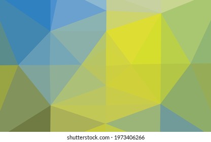 Light Blue, Yellow vector abstract mosaic backdrop. Colorful illustration in Origami style with gradient.  Polygonal design for your web site.