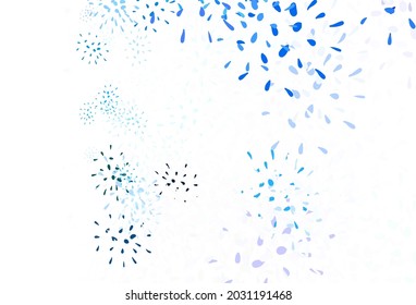 Azul claro, patrón abstracto vector amarillo con hojas. Ilustración creativa de estilo borroso con hojas. Nueva plantilla para tu libro de marcas.