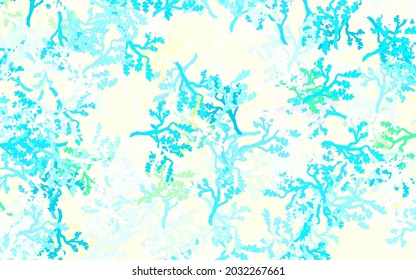 Light Blue, Yellow vector abstract backdrop with leaves, branches. Glitter abstract illustration with leaves and branches. New template for your design.